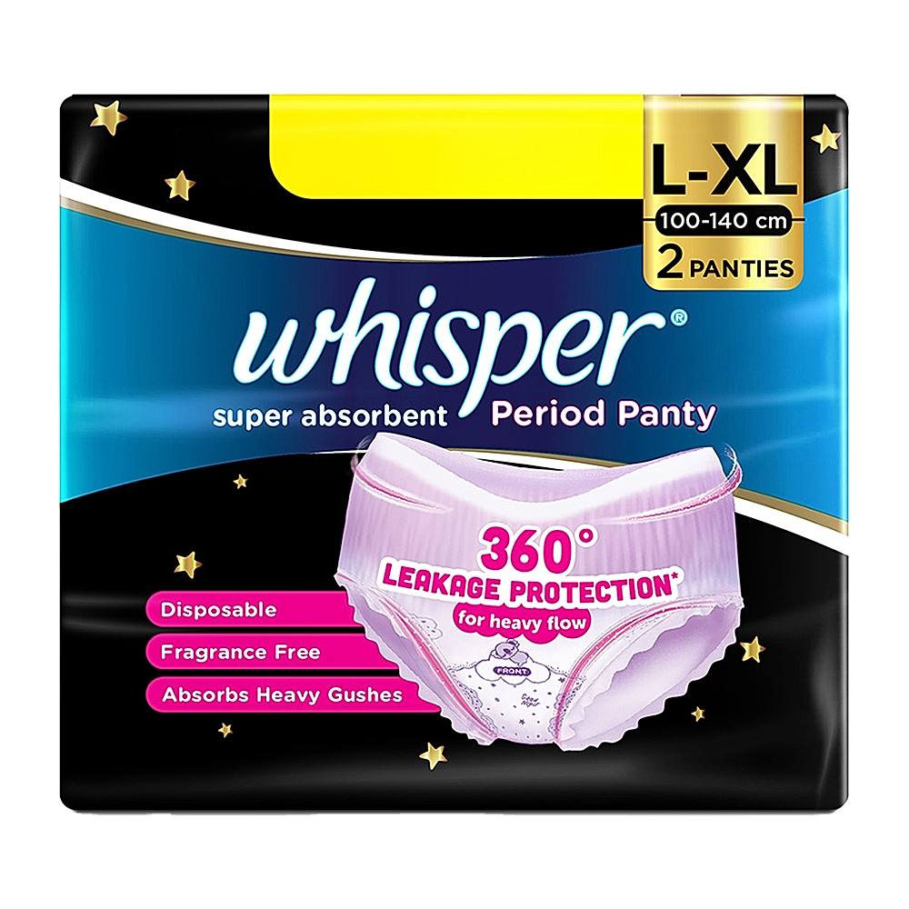 Whisper Super Absorbent Period Panty (L - XL) - 2 U