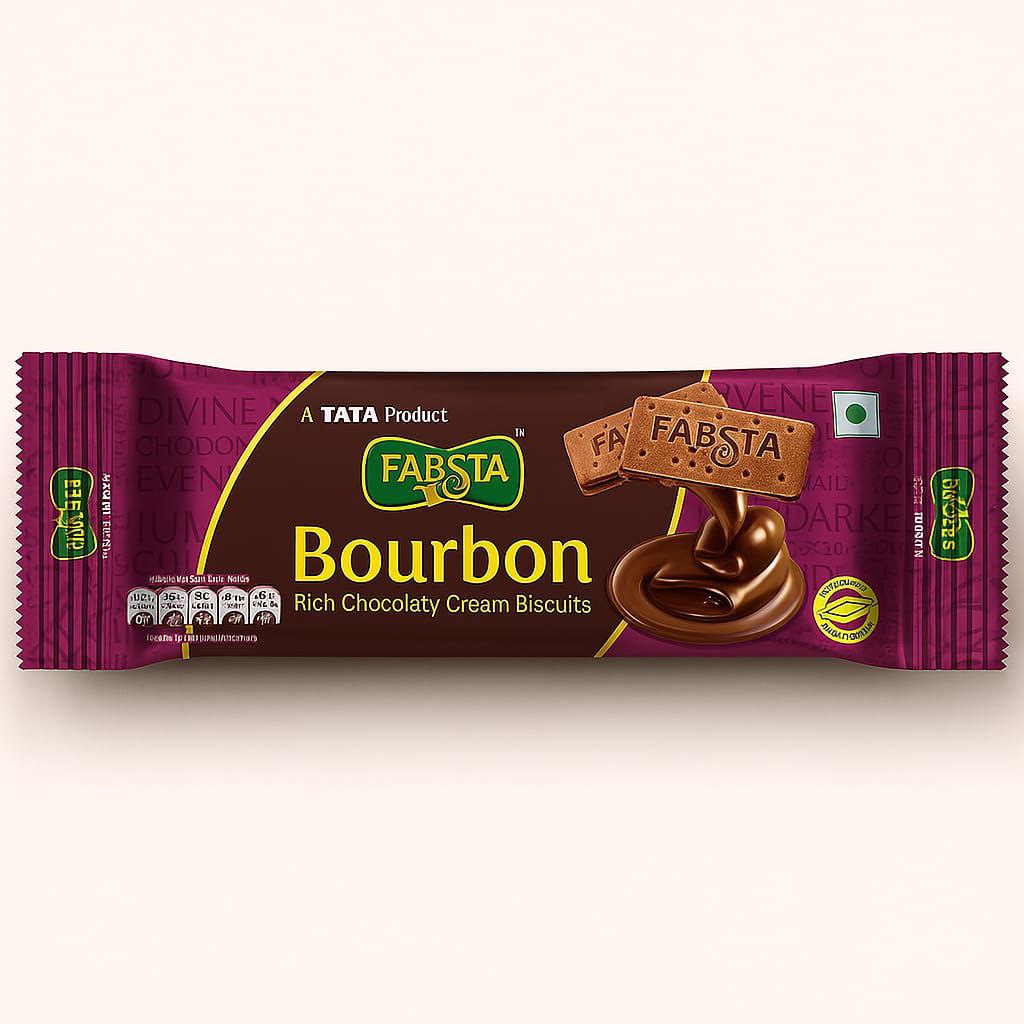 TATA Fabsta Bourbon Cream Biscuits 600 Gm