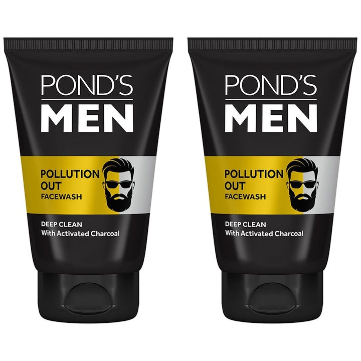 Ponds Men Set Of 2 Pollution Out Deep Clean Face Wash With Activated Charcoal - 100g Each