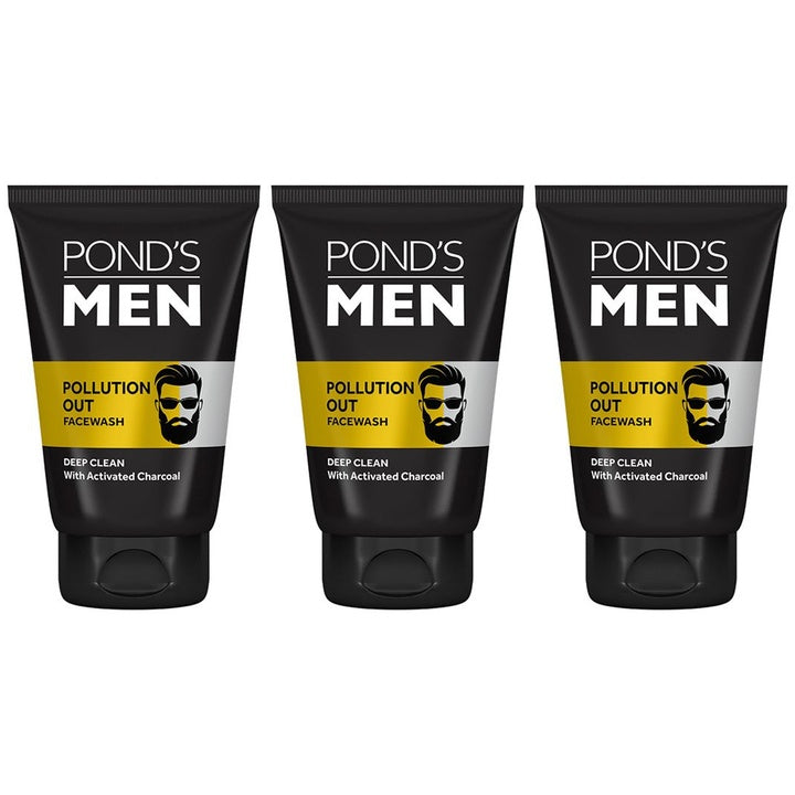 Ponds Men Set of 3 Pollution Out Deep Clean Face Wash - 100 g each