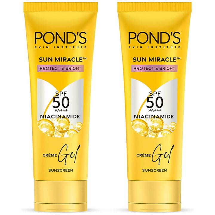 Ponds Set of 2 Protect & Bright Sun Miracle SPF 50 PA+++ Creme Gel Sunscreen - 50 g each