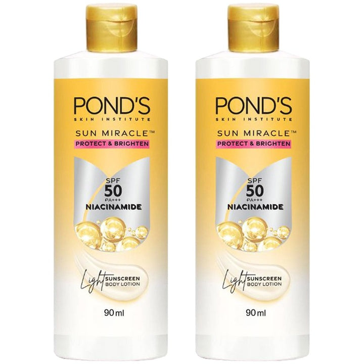 Ponds Set of 2 Sun Miracle Protect & Brighten SPF 50 PA+++ Body Lotion- 90ml Each