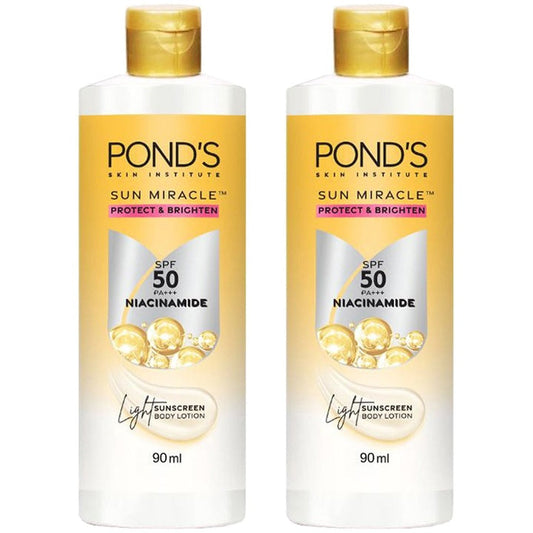 Ponds Set of 2 Sun Miracle Protect & Brighten SPF 50 PA+++ Body Lotion- 90ml Each