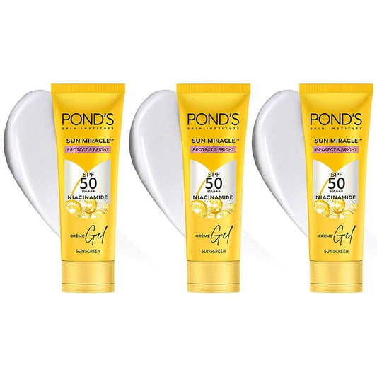 Ponds Set of 3 Protect & Bright Sun Miracle SPF 50 PA+++ Creme Gel Sunscreen - 50 g each