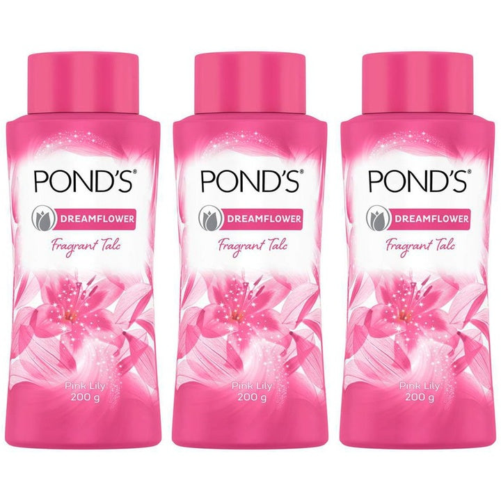 Ponds Set of 3 Dreamflower Pink Lily Fragrant Talc with Vitamin B3 - 200g each