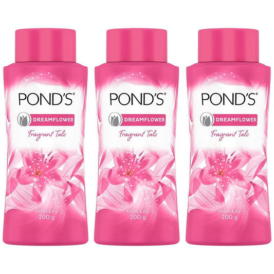 Ponds Set of 3 Dreamflower Pink Lily Fragrant Talc with Vitamin B3 - 200g each