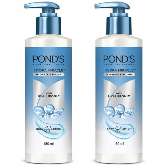Ponds Set Of 2 Hydra Miracle Hydrate & Plump Body Gel Lotion - 180ml Each