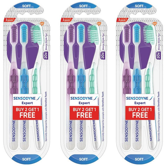 Sensodyne Set of 3 Expert Soft Tooth Brush with 20x Slimmer Bristles - Buy 2 Get 1 Free