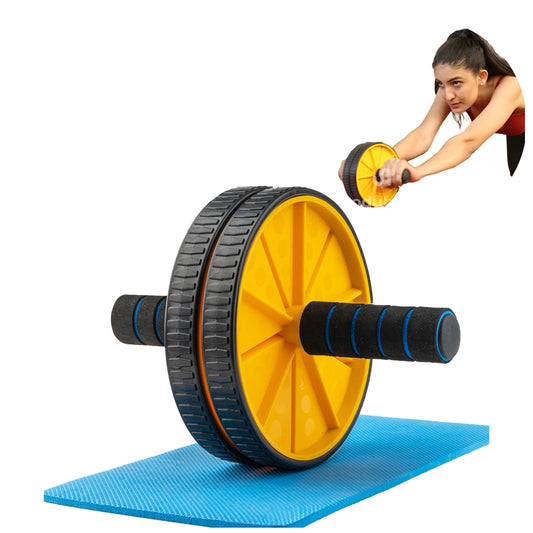 Boldfit Bodyband Dual Wheel Abs Roller - Yellow Black - 1 U