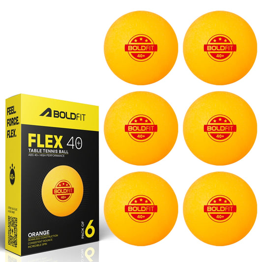 Boldfit Plastic Table Tennis Balls (Orange) - Set of 6 - 6 U