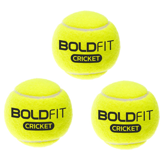 Boldfit Tennis Cricket Ball - Light Green Set Of 3 - 1 Unit