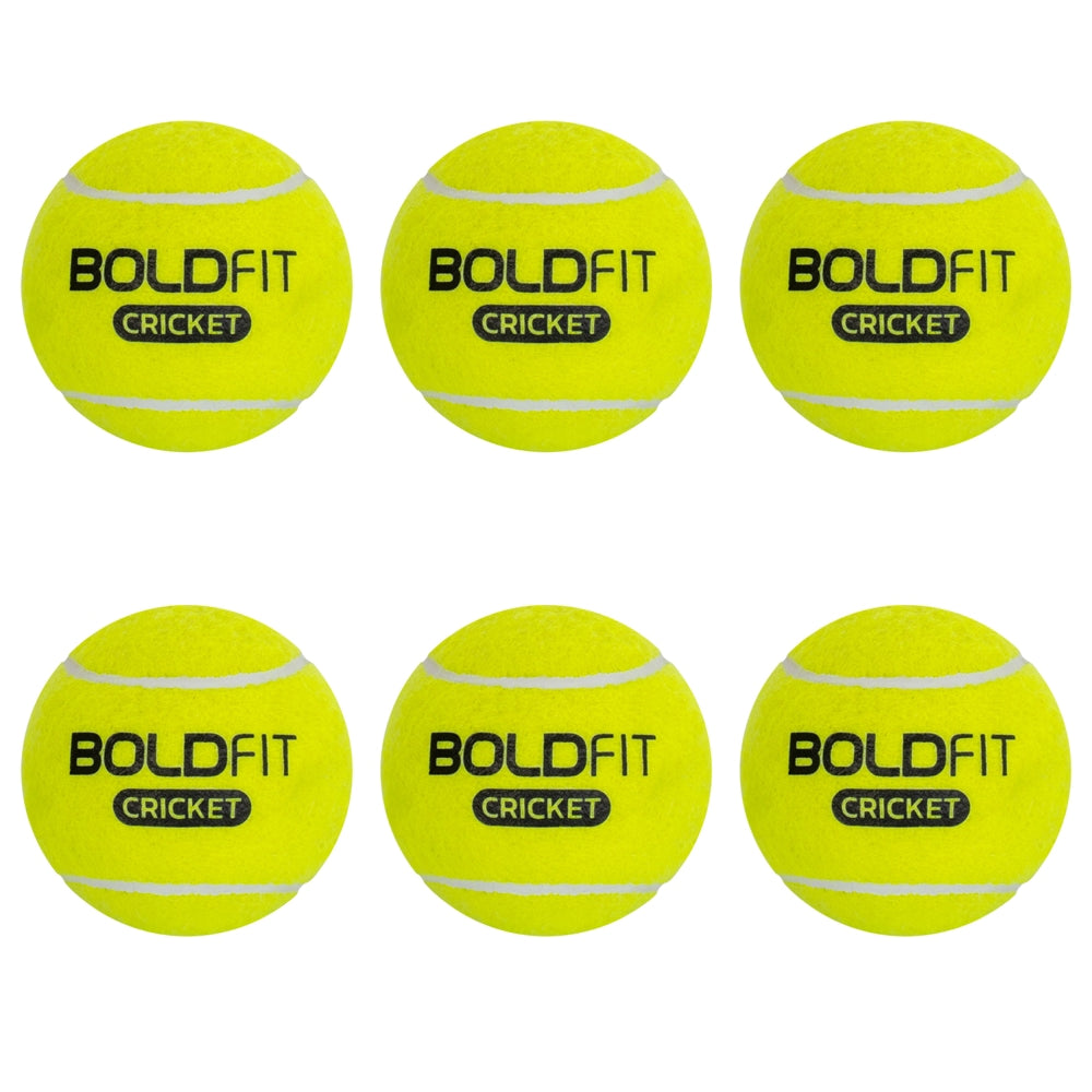 Boldfit Tennis Cricket Ball - Light Green Set Of 6 - 1 Unit