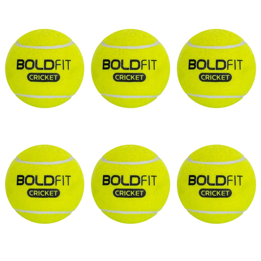 Boldfit Tennis Cricket Ball - Light Green Set Of 6 - 1 Unit