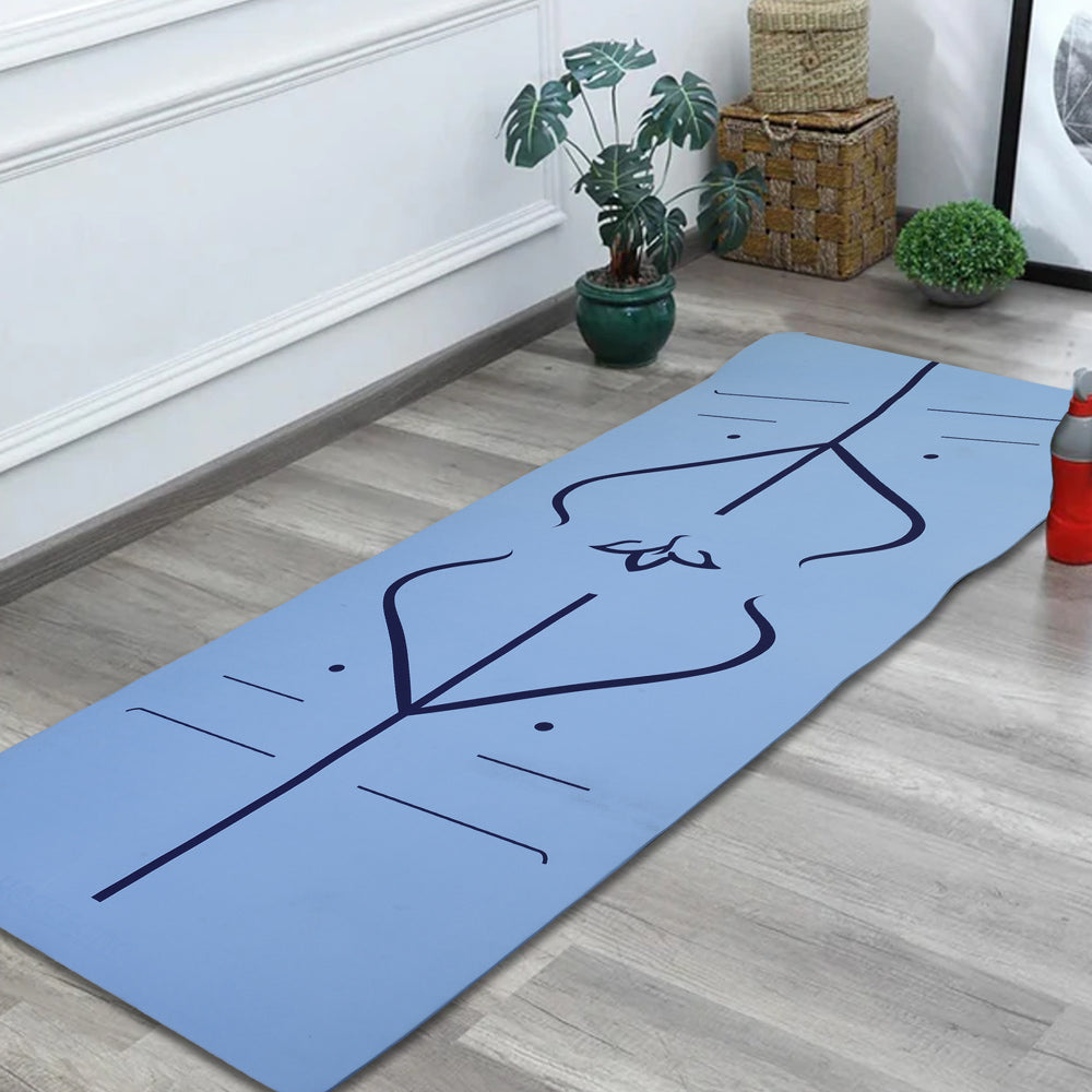 Yogasana TPE Dual Layer Yoga Mat (2x6 Feet) - Sky Blue - 1 U