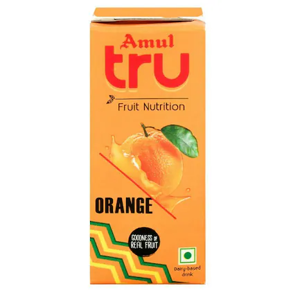 Amul Tru Orange Drink Tetra Pack 180 ml
