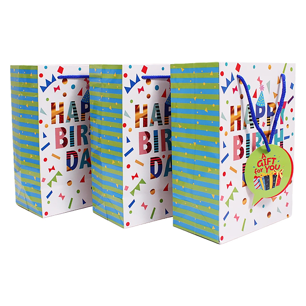Archies Happy Birthday Design Printed Paper Gift Bag (Small) - 3 U