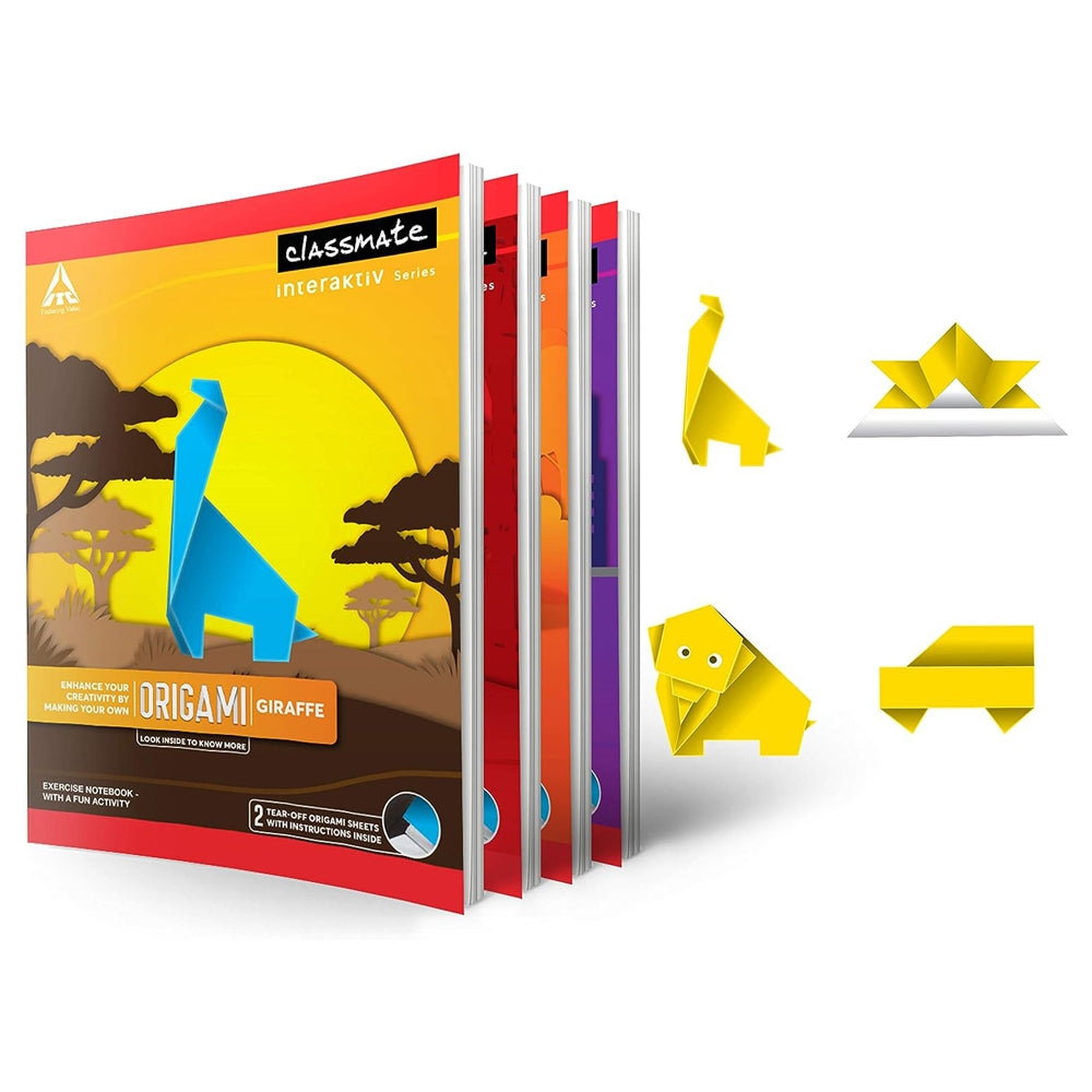 Classmate Origami Assorted Soft Single Line Long Book - 27.2x16.7 cm - 1 U