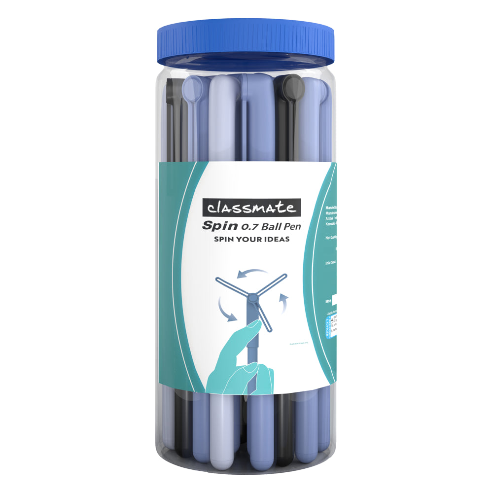 Classmate Spin Ball Pen Mixed Jar-25 Pieces - 1 U