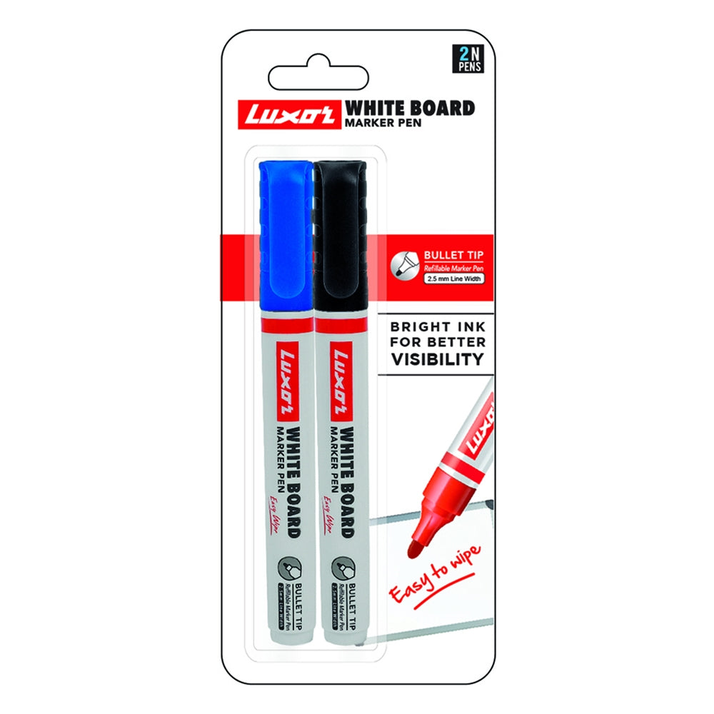 Luxor White Board Marker - Black & Blue - 2 U