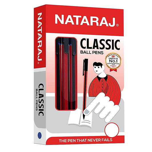Nataraj Classic Fine Tipped Ball Pen - 20 U