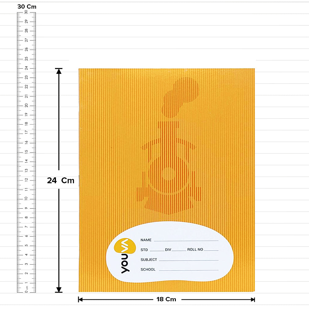 Navneet Youva Brown Note Book Single Line Jumbo Size 92 Pages - 6 U