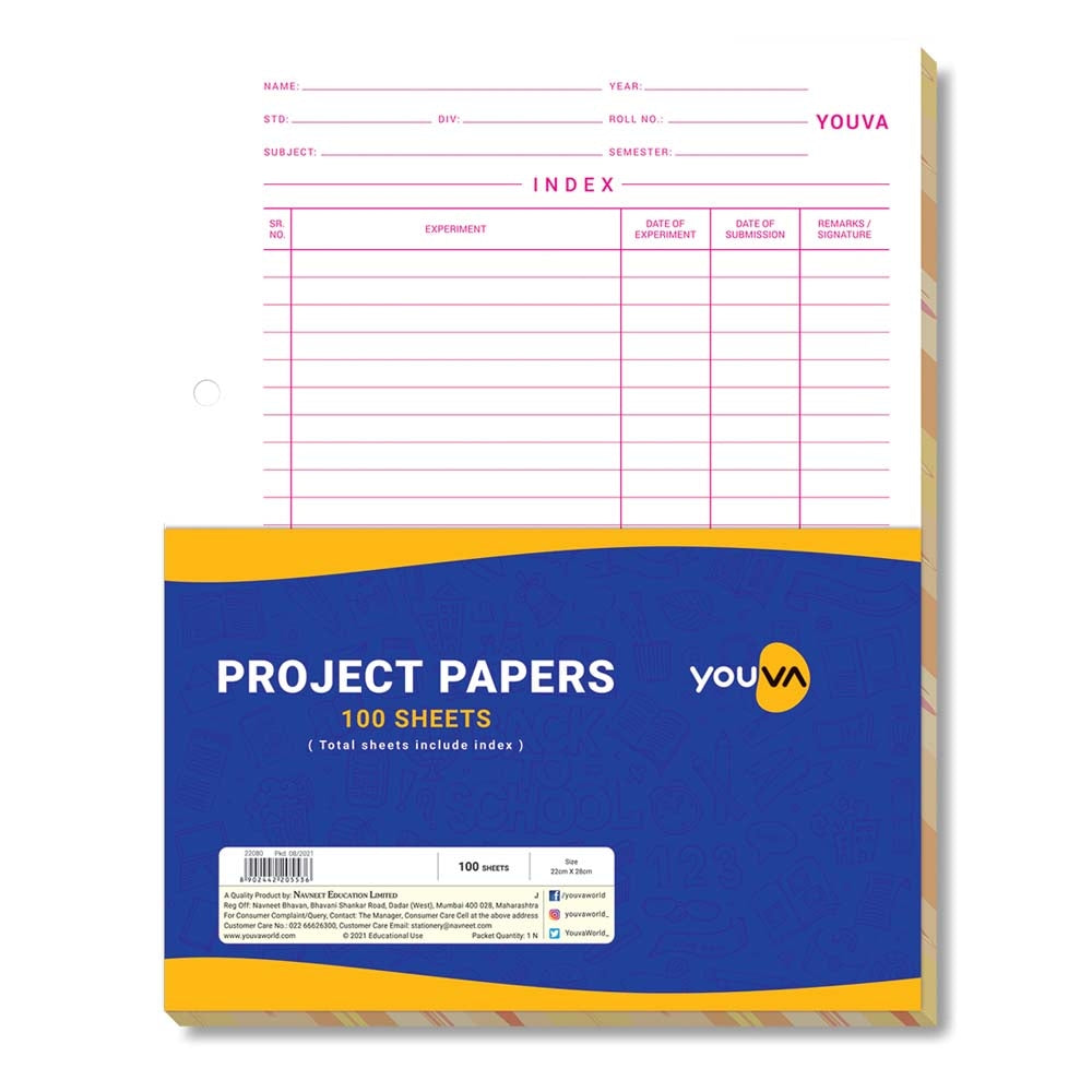 Navneet Youva Project Paper - 22 x 28 cm - 100 Sheets - 1 U