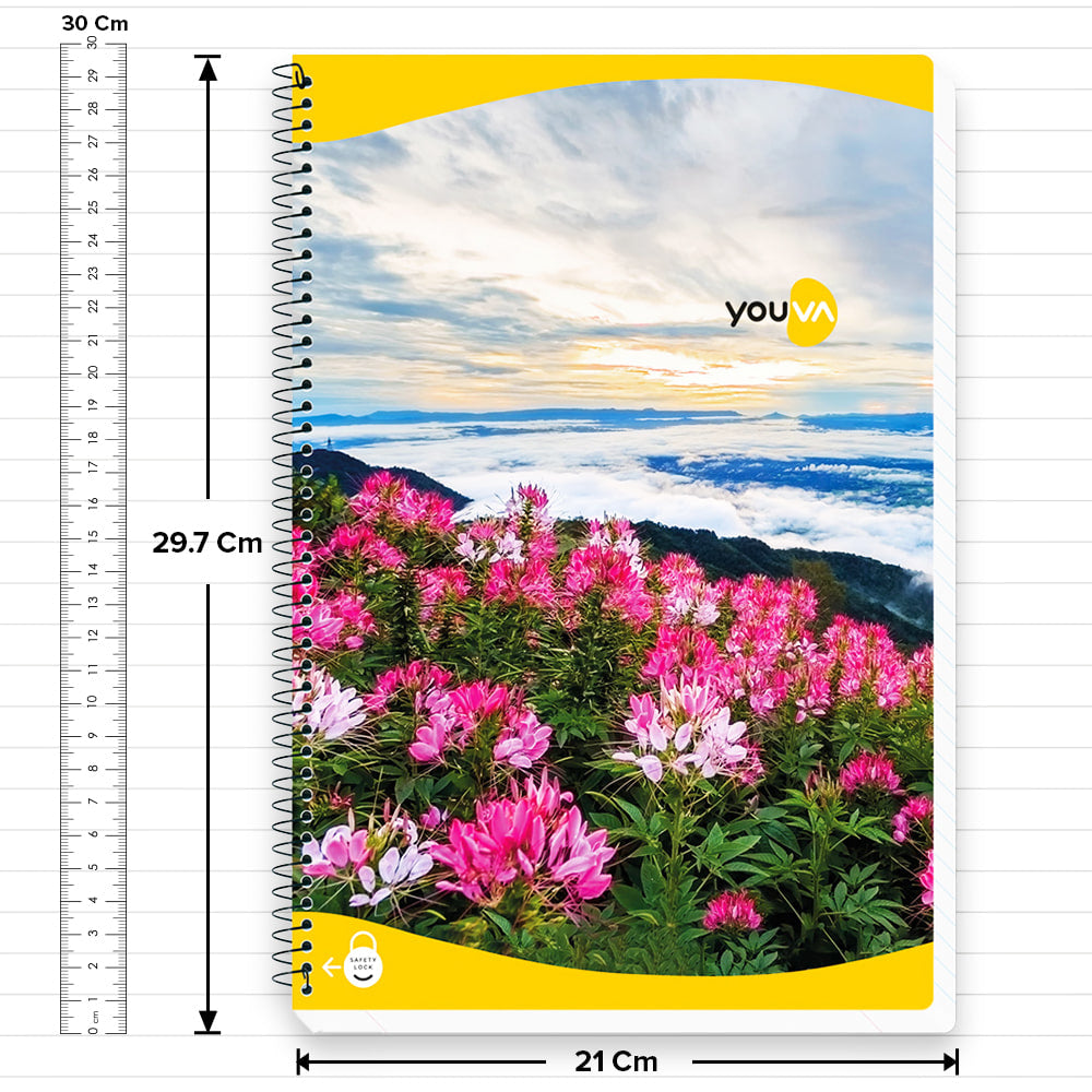 Navneet Youva Spiral Long Book A4 Size Single Line 300 Pages - 2 U