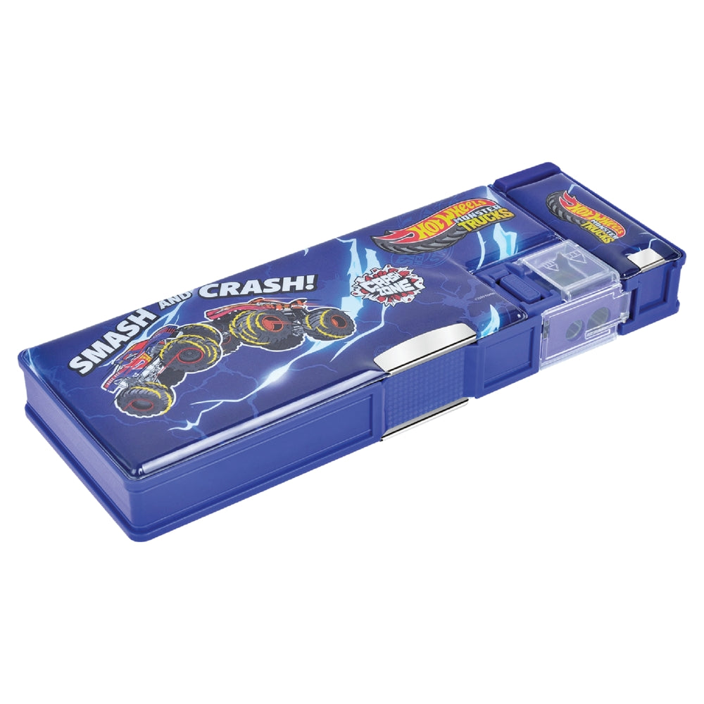 Pratap Hot Wheels Dual Sided Pencil Box (Dark Blue) - 1 Unit