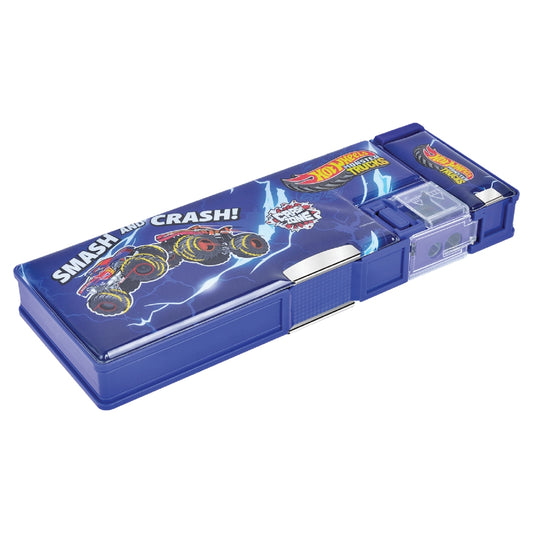 Pratap Hot Wheels Dual Sided Pencil Box (Dark Blue) - 1 Unit