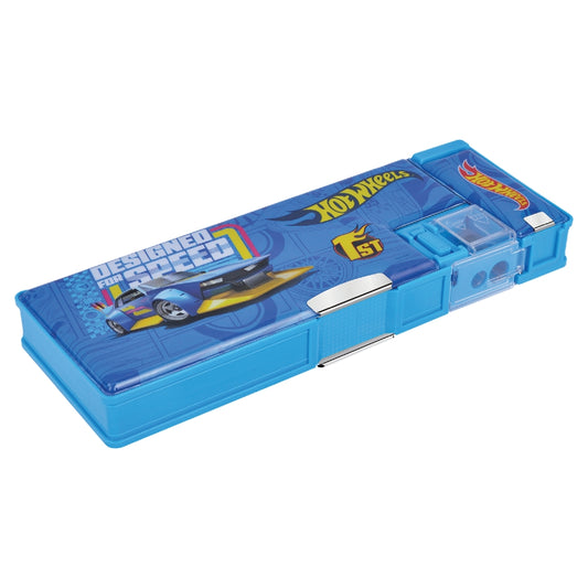 Pratap Hot Wheels Dual Sided Pencil Box (Light Blue) - 1 Unit