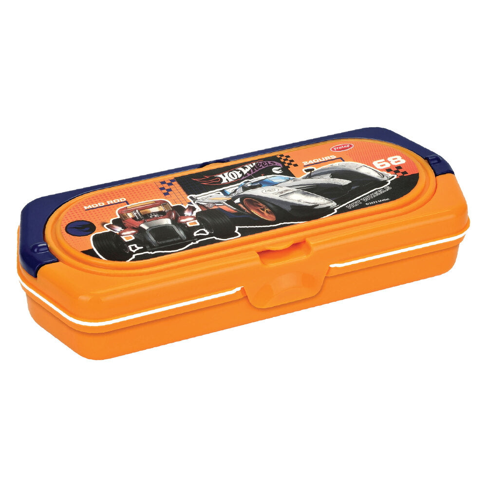 Pratap Hot Wheels Pencil Box (Orange & Dark Blue) - 1 U