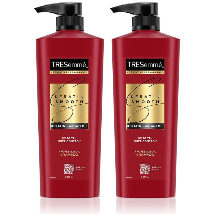 TRESemme Set of 2 Keratin Smooth Shampoo with Keratin & Argan Oil for Shine - 580 ml each