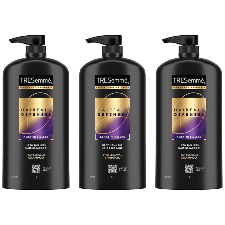 TRESemme Set of 3 Hair Fall Defense Shampoos with Keratin Protein - 1 Litre each
