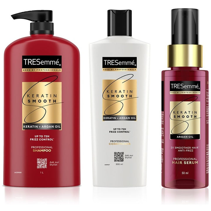 TRESemme Set of Keratin Smooth Shampoo 1000 ml + Conditioner 340 ml + Hair Serum 50 ml