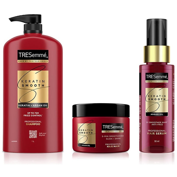 TRESemme Set of Keratin Smooth Shampoo 1000 ml + Hair Mask 300 ml + Hair Serum 50 ml