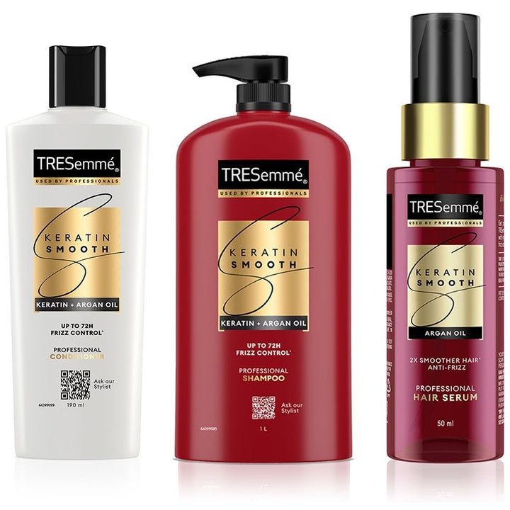 TRESemme Keratin Smooth Shampoo 1L + Conditioner 190ml + Anti-Frizz Hair Serum 50ml