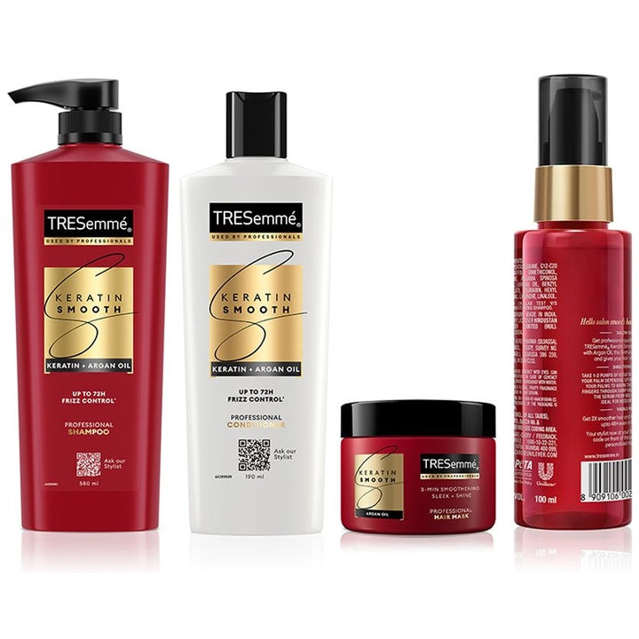 TRESemme Keratin Smooth Conditioner 190ml + Shampoo 580ml + Mask 300ml + Serum 100ml Combo