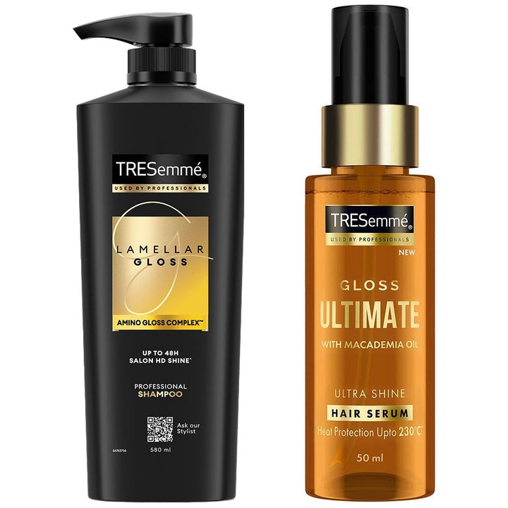 TRESemme Set of Gloss Ultimate Hair Serum 50ml & Lamellar Gloss Shampoo 580ml