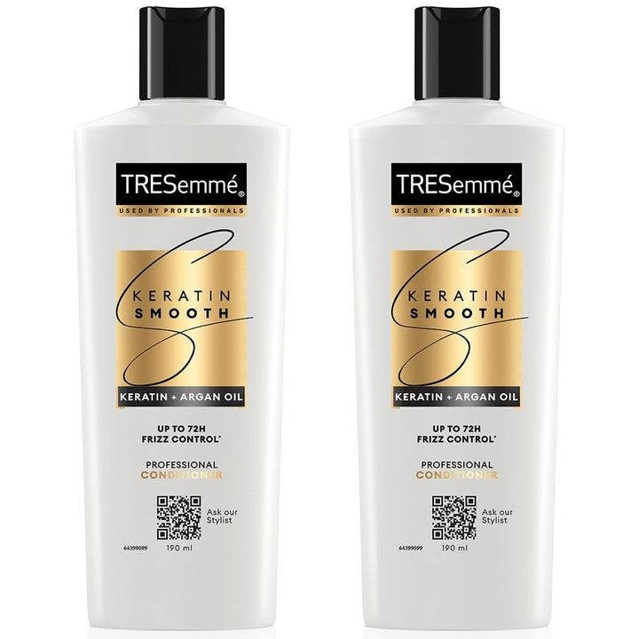 TRESemme Set of 2 Keratin Smooth Conditioner with Keratin for Straight Hair 190 ml Each