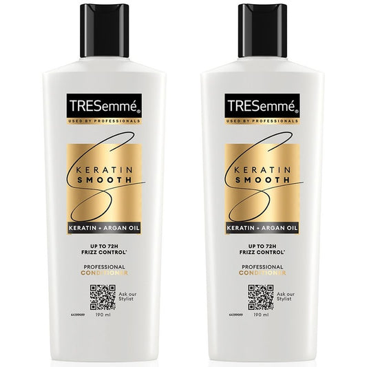 TRESemme Set of 2 Keratin Smooth Conditioner with Keratin for Straight Hair 190 ml Each