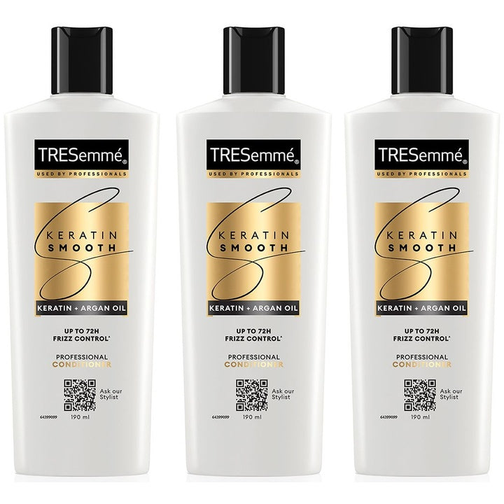 TRESemme Set of 3 Keratin Smooth Conditioner with Keratin & Argan Oil- 190 ml each