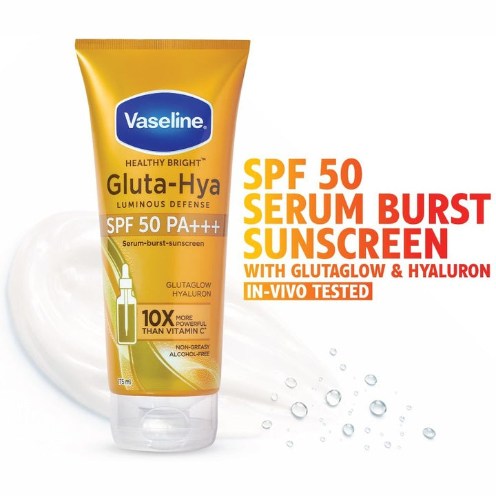 Vaseline Gluta-Hya Luminous Defense SPF 50 PA+++ Sunscreen - 175 ml