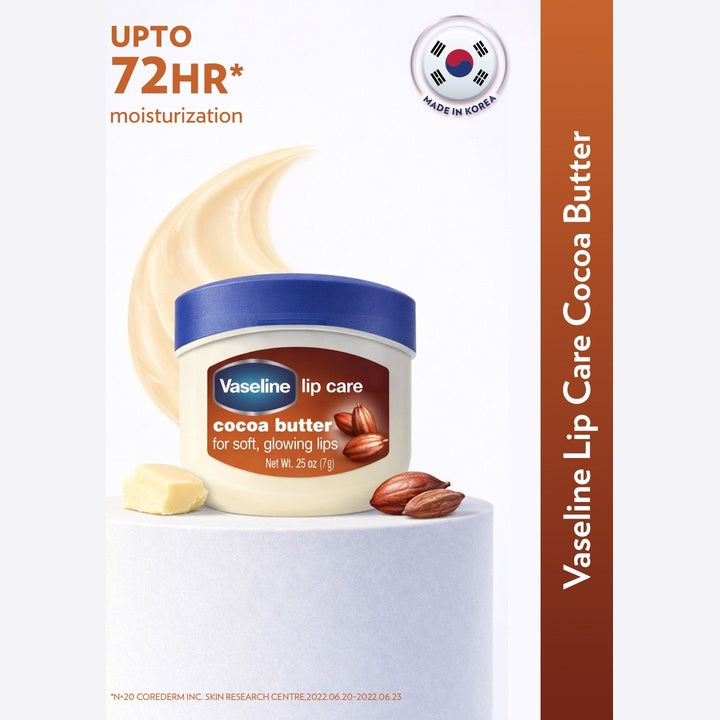 Vaseline Lip Care Brown Lip Balm for 72Hr Moisturization 7g - Cocoa Butter