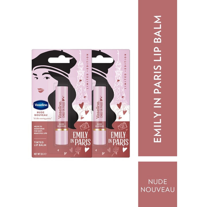 Vaseline Set of 2 Emily in Paris Limited Edition Tinted Lip Balm - Nude Nouveau