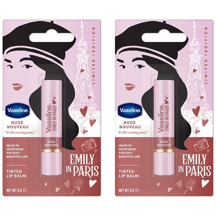 Vaseline Set of 2 Emily in Paris Limited Edition Lip Balm Stick 3g Each - Nude Nouveau