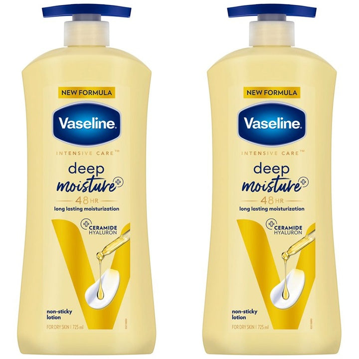 Vaseline Set of 2 Deep Moisture Body Lotion with Ceramide Hyaluron -725 ml Each