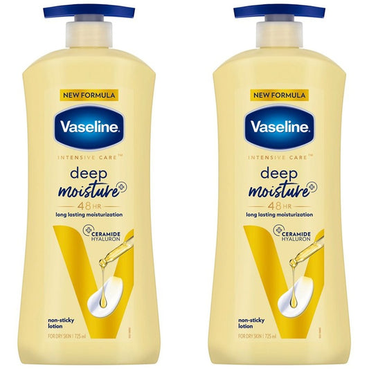 Vaseline Set of 2 Deep Moisture Body Lotion with Ceramide Hyaluron -725 ml Each