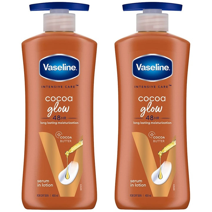 Vaseline Set of 2 Cocoa Glow Serum In Lotion with 100% Pure Cocoa - 400 ml Each