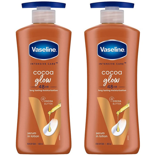 Vaseline Set of 2 Cocoa Glow Serum In Lotion with 100% Pure Cocoa - 400 ml Each