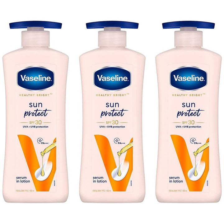Vaseline Set of 3 Sun Protect SPF 30 Body Lotion with UVA + UVB PA+++ - 400ml Each